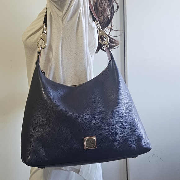 Dooney and bourke Blue navy Pebbled Leather Tote Bag - Picture 2 of 11